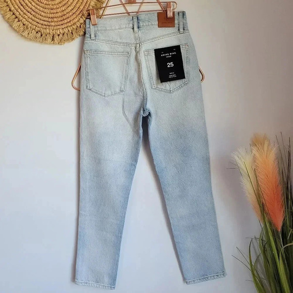 Anine Bing, New, Sonya High Rise Ankle Slim Destructed Classic Jeans, Size 25 - Picture 6 of 12